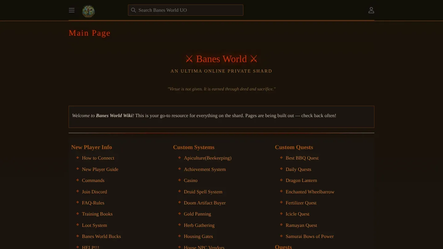 Banes World UO banner