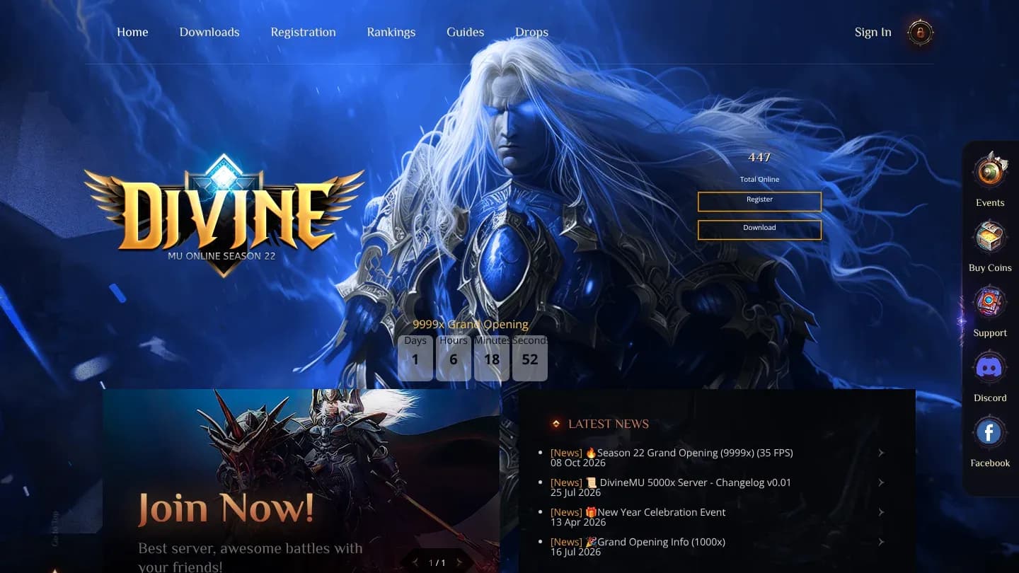 Divine MU Online banner