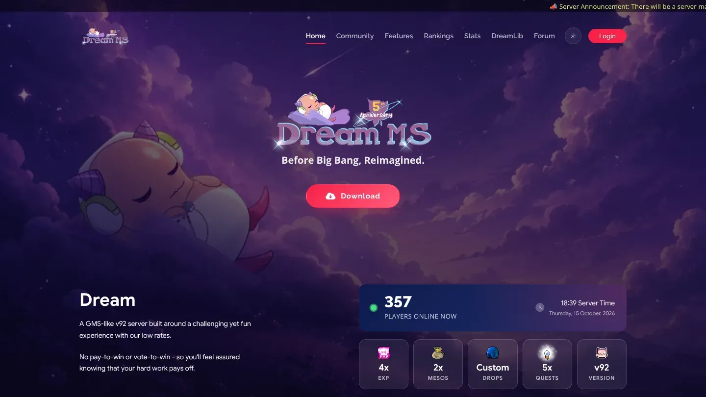 DreamMS banner