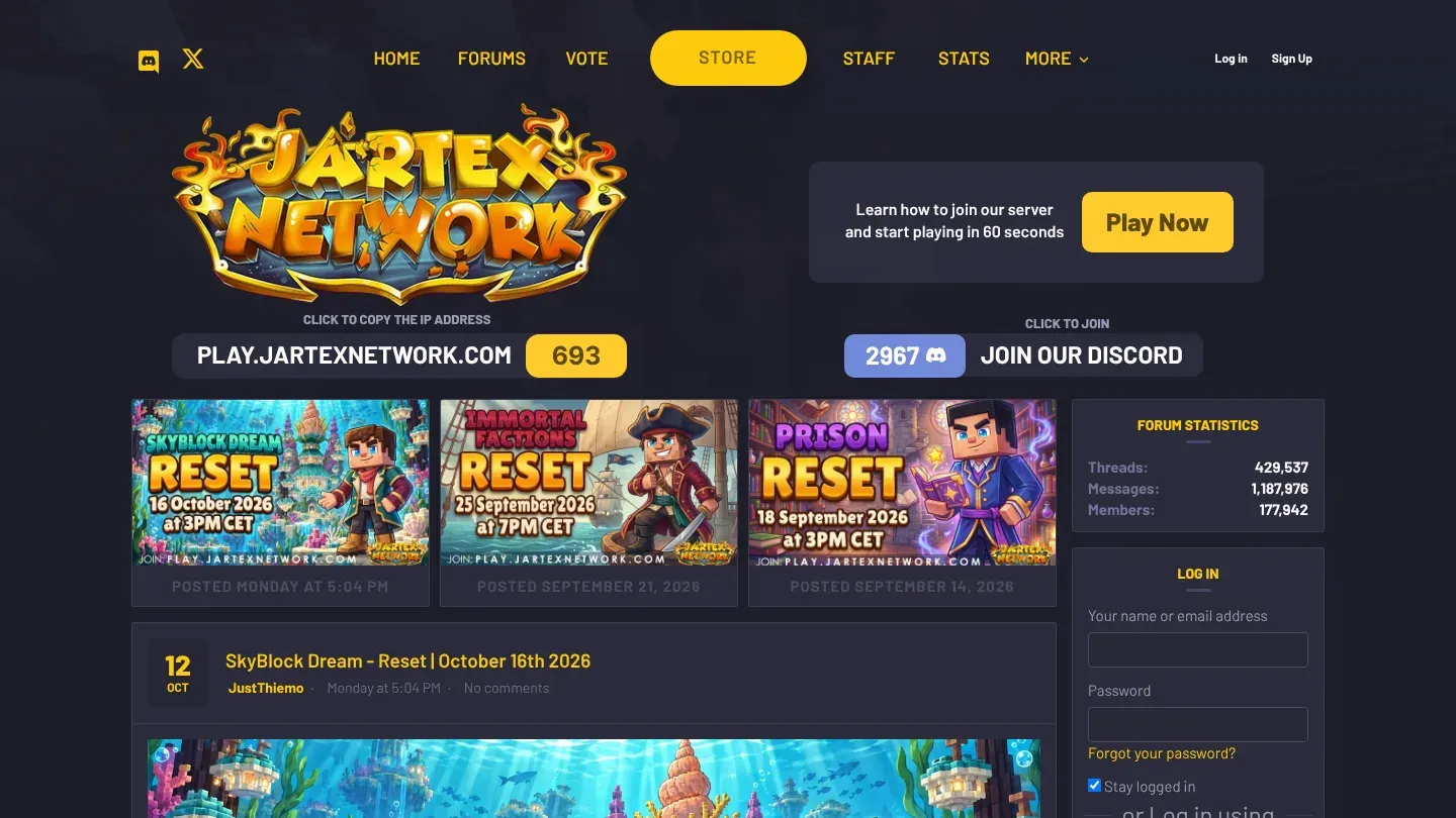 JartexNetwork banner